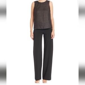 NEW Piazza Sempione 100% Leather Wide Leg Pant P825 Black Size 42 NWT